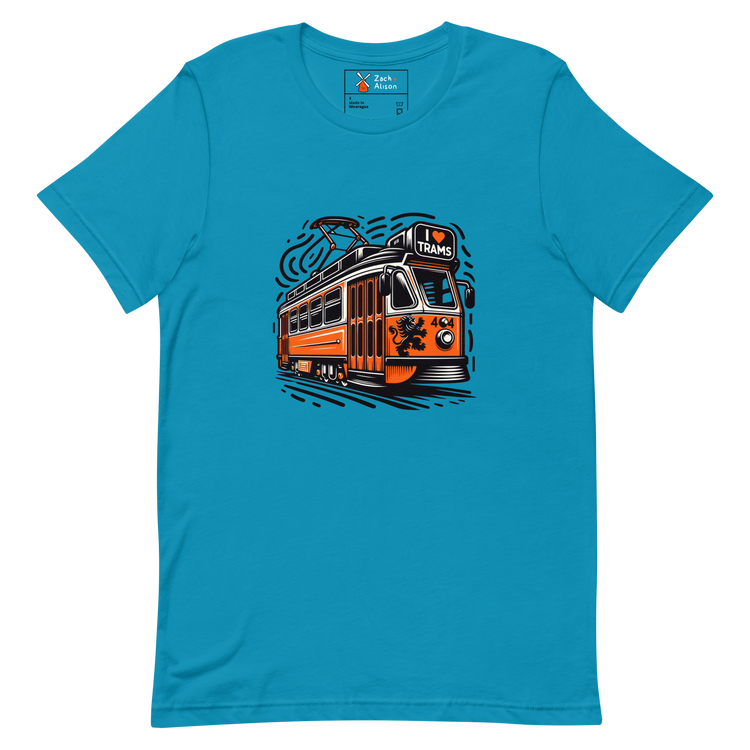 Iconic Dutch Heritage Tram Tee with Lion Motif Unisex t-shirt-Zach + Alison