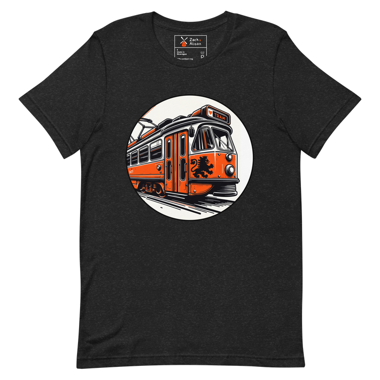 Dutch Vintage Tram with Classic Lion Coat of Arms Unisex Tee-Zach + Alison