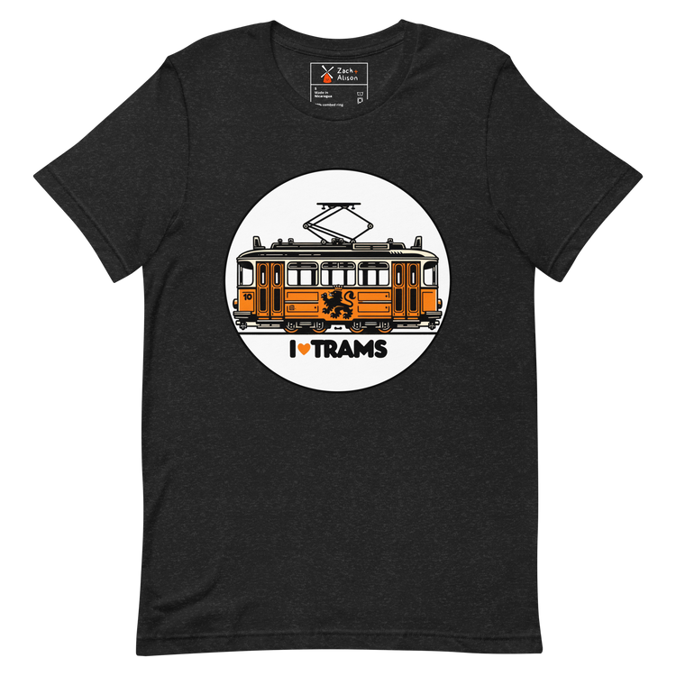 Nostalgic Dutch I ❤️ Trams Unisex Tee with Lion Crest-Zach + Alison
