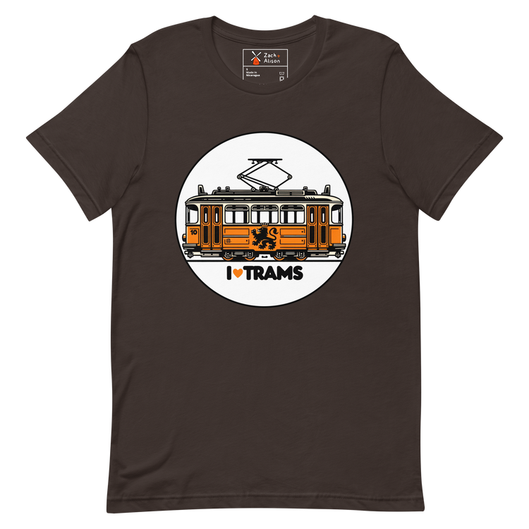 Nostalgic Dutch I ❤️ Trams Unisex Tee with Lion Crest-Zach + Alison