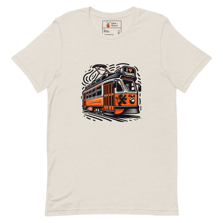 Iconic Dutch Heritage Tram Tee with Lion Motif Unisex t-shirt-Zach + Alison