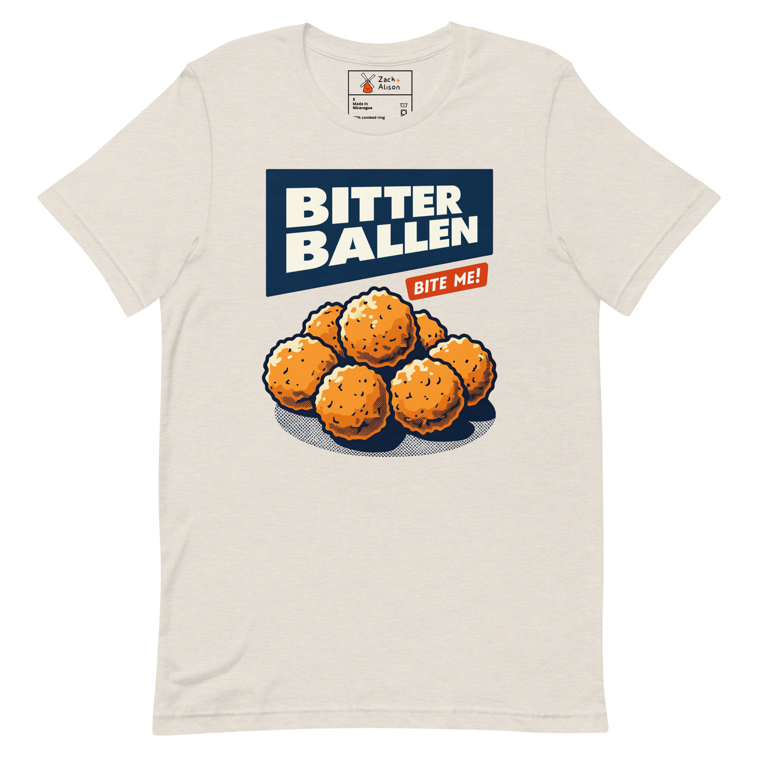 Bitterballen 'Bite Me!' Short-Sleeve Unisex Tee-Zach + Alison