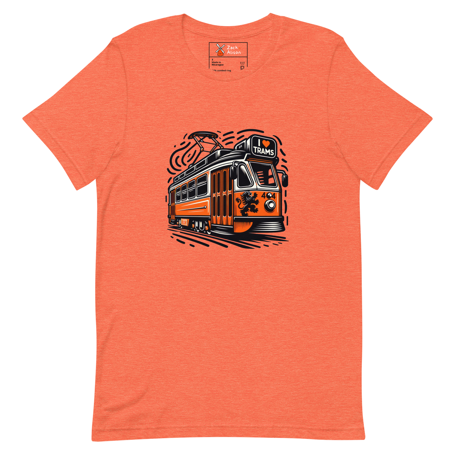 Iconic Dutch Heritage Tram Tee with Lion Motif Unisex t-shirt-Zach + Alison