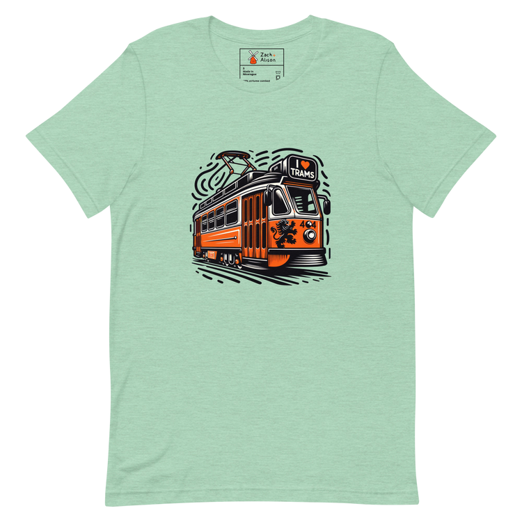 Iconic Dutch Heritage Tram Tee with Lion Motif Unisex t-shirt-Zach + Alison