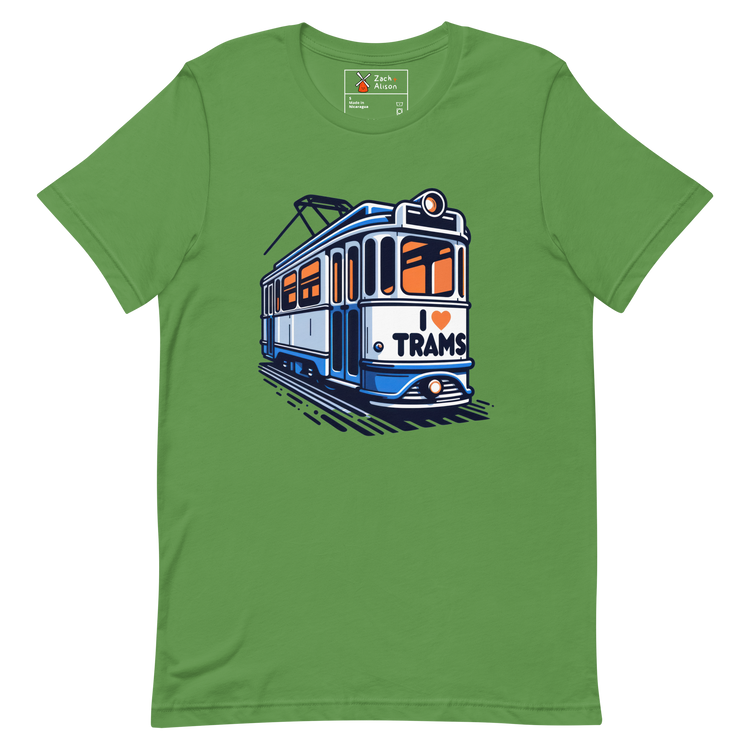 Dutch Tram Love - Vintage Blue I ❤️ Trams Unisex tee-Zach + Alison