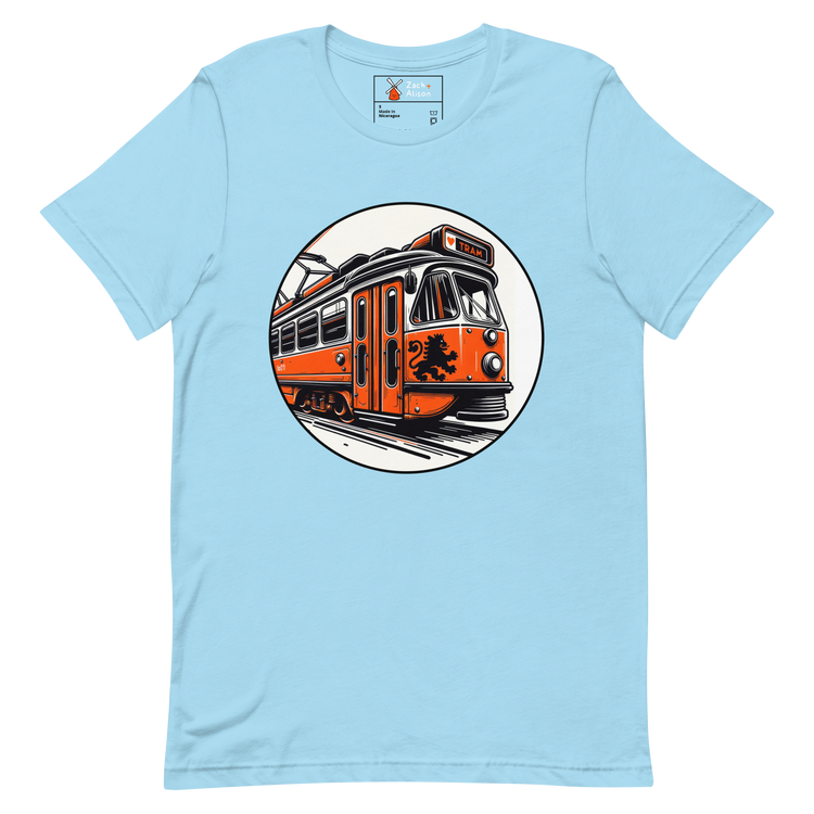 Dutch Vintage Tram with Classic Lion Coat of Arms Unisex Tee-Zach + Alison