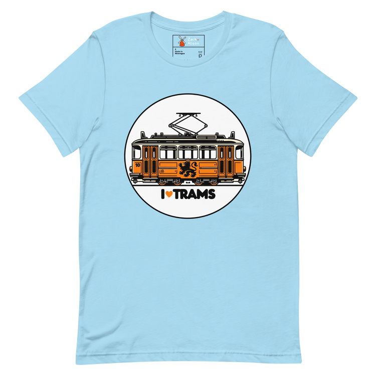 Nostalgic Dutch I ❤️ Trams Unisex Tee with Lion Crest-Zach + Alison