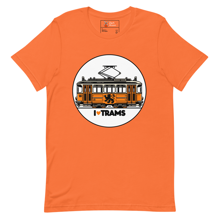 Nostalgic Dutch I ❤️ Trams Unisex Tee with Lion Crest-Zach + Alison