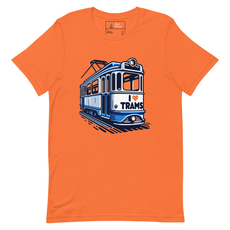 Dutch Tram Love - Vintage Blue I ❤️ Trams Unisex tee-Zach + Alison