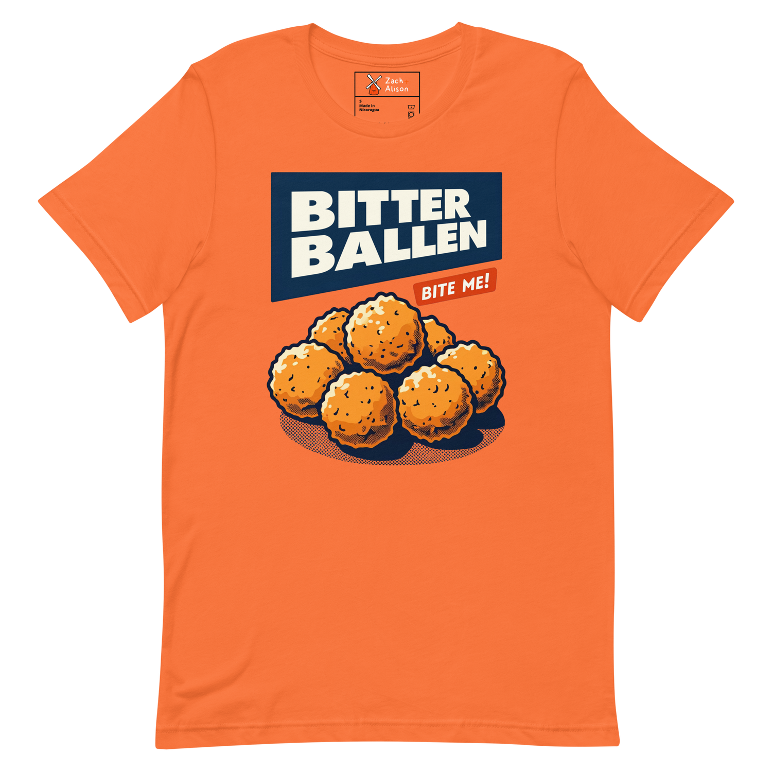 Bitterballen 'Bite Me!' Short-Sleeve Unisex Tee-Zach + Alison