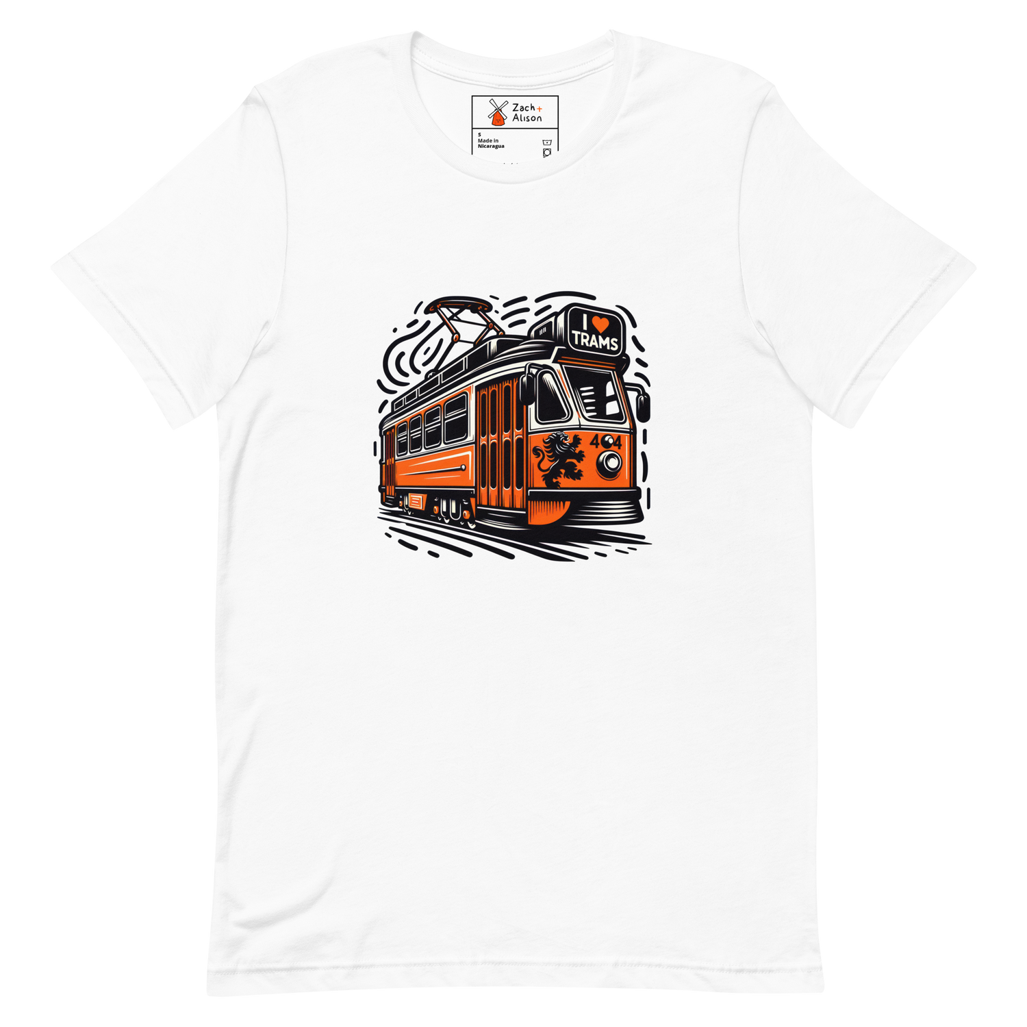 Iconic Dutch Heritage Tram Tee with Lion Motif Unisex t-shirt-Zach + Alison