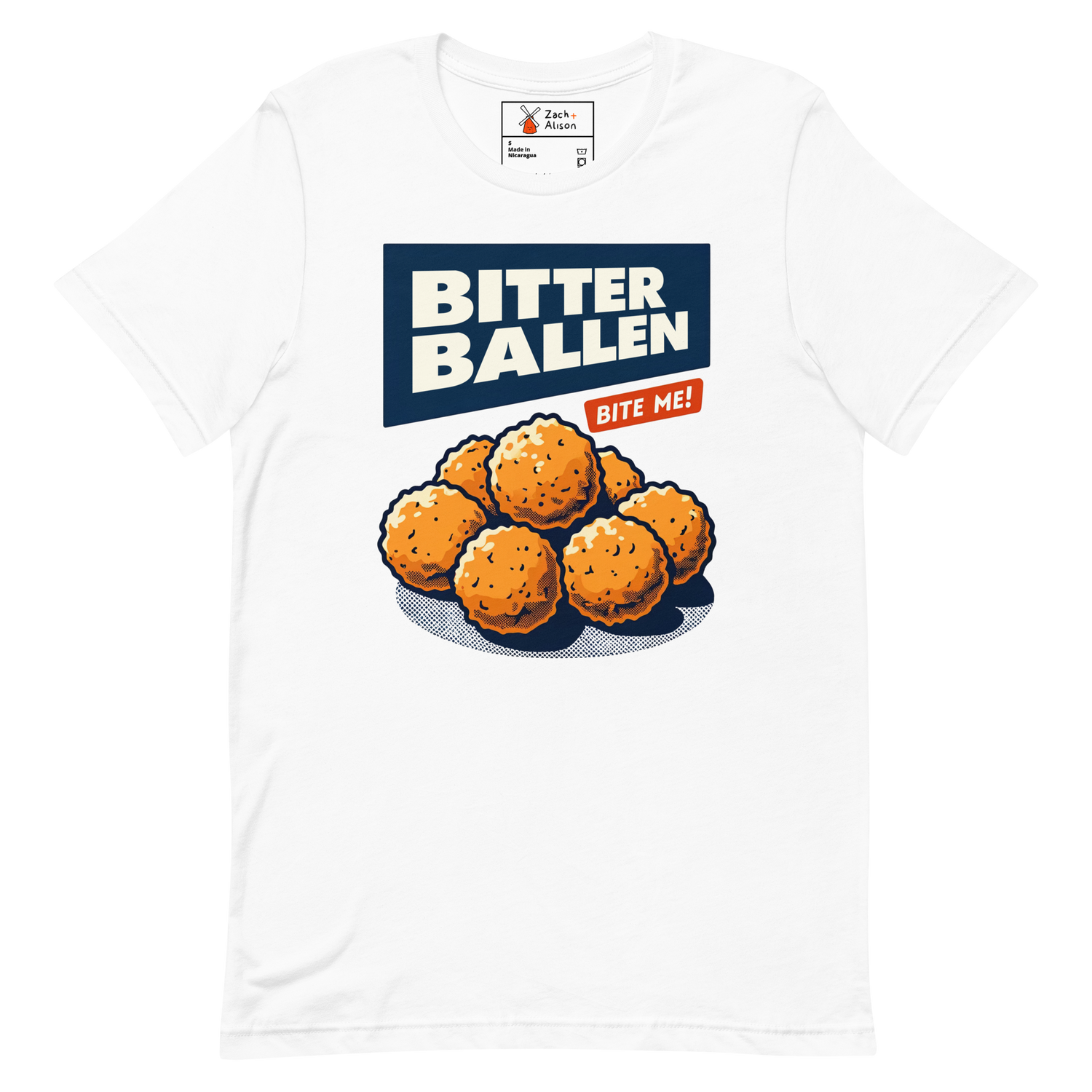 Bitterballen 'Bite Me!' Short-Sleeve Unisex Tee-Zach + Alison