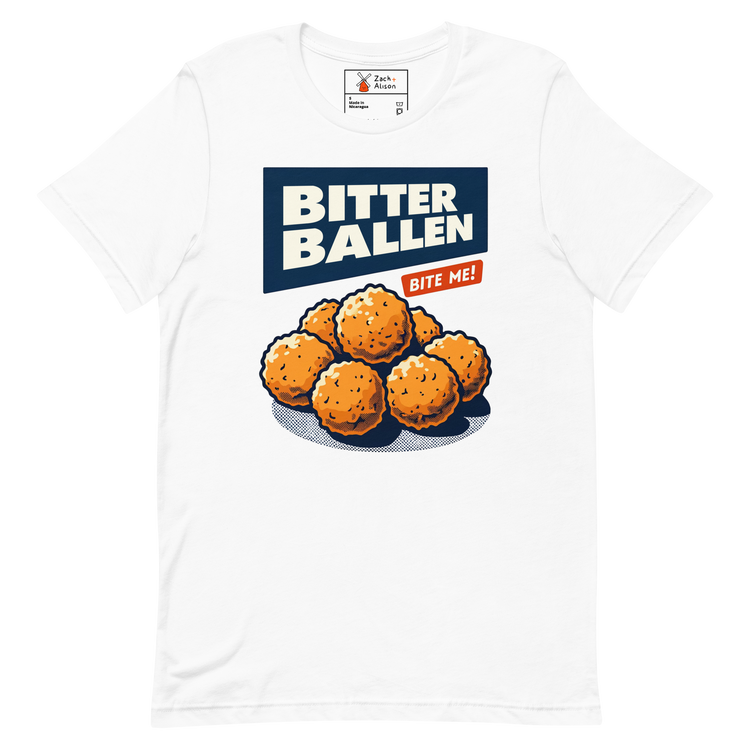 Bitterballen 'Bite Me!' Short-Sleeve Unisex Tee-Zach + Alison