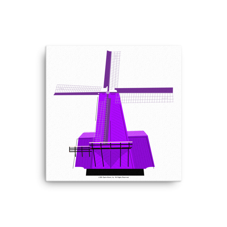 Retro Purple Windmill Canvas-Wall Art-Zach + Alison