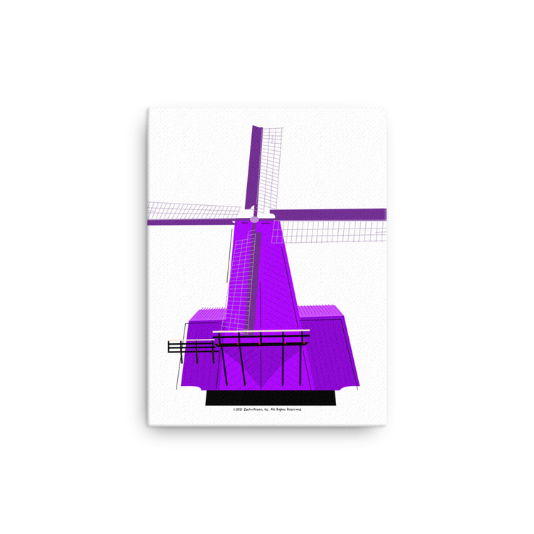 Retro Purple Windmill Canvas-Wall Art-Zach + Alison