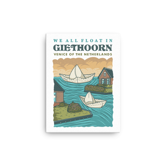We All Float in Giethoorn Canvas-Zach + Alison