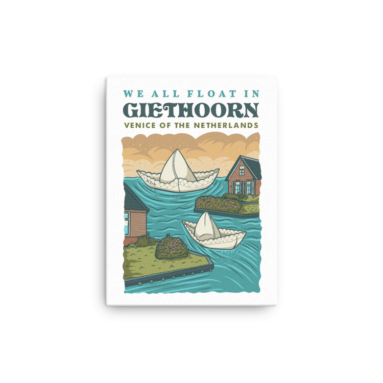 We All Float in Giethoorn Canvas-Zach + Alison