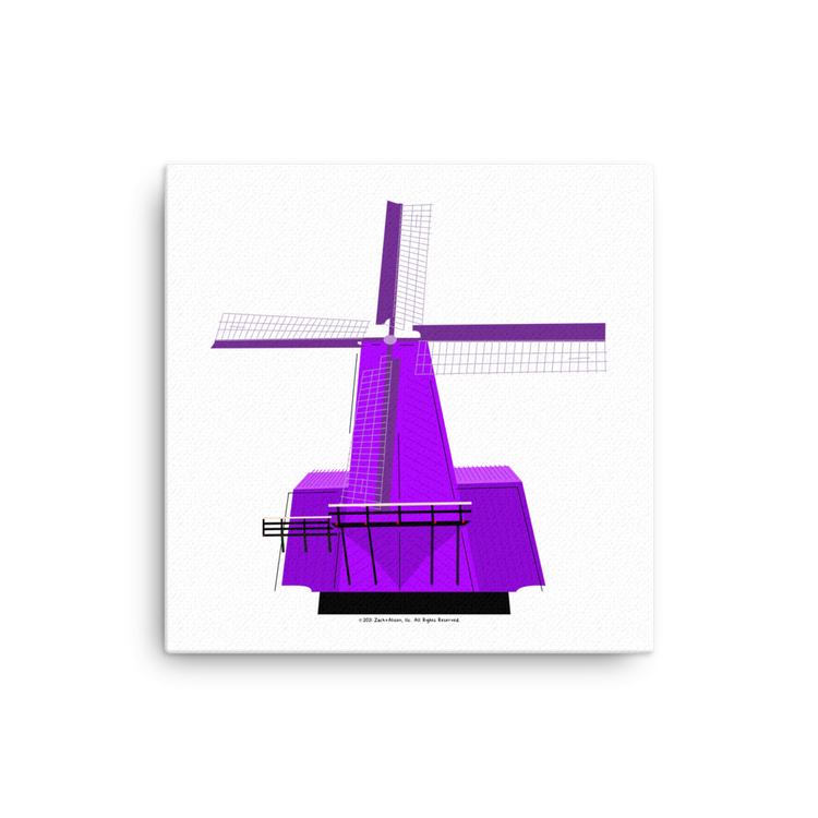 Retro Purple Windmill Canvas-Wall Art-Zach + Alison