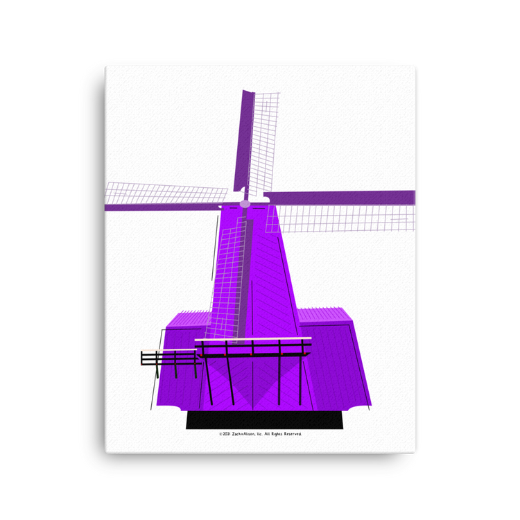 Retro Purple Windmill Canvas-Wall Art-Zach + Alison