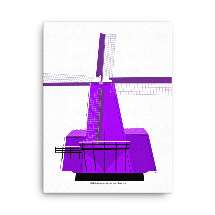 Retro Purple Windmill Canvas-Wall Art-Zach + Alison