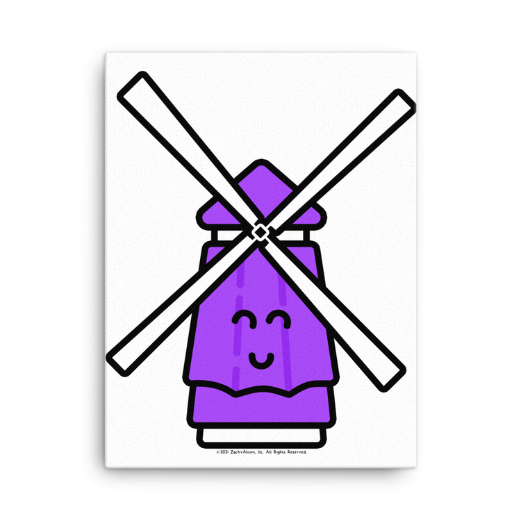 Purple Windmill Canvas-Wall Art-Zach + Alison