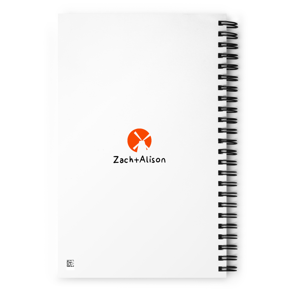 Green Windmill Spiral notebook-Spiral Notebook-Zach + Alison