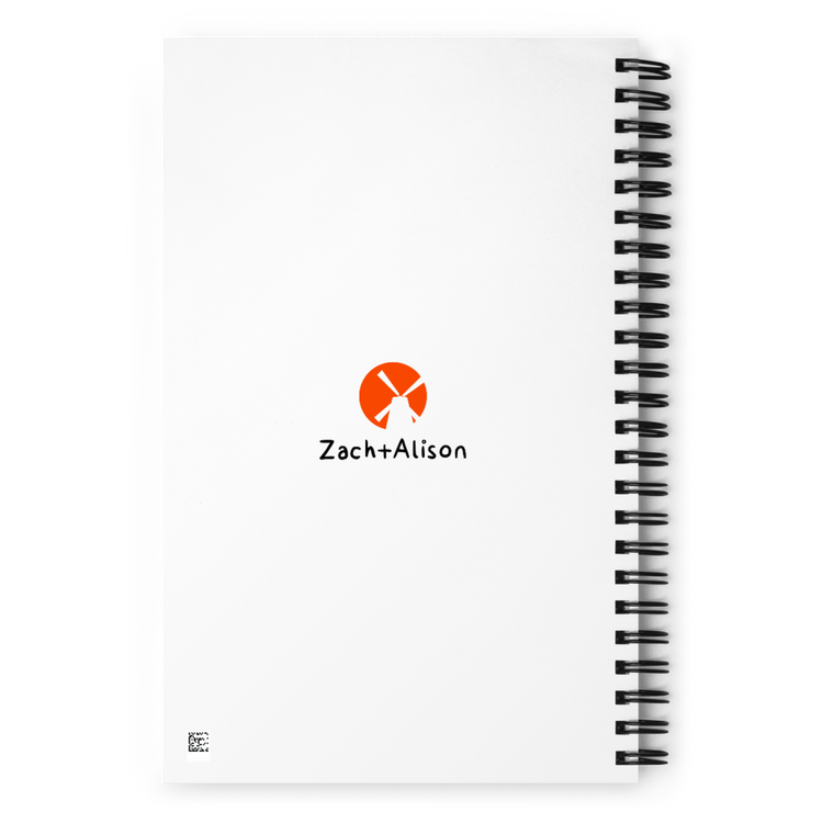 Green Windmill Spiral notebook-Spiral Notebook-Zach + Alison