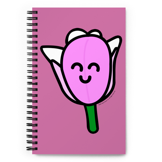 Pink Tulip Spiral notebook-Spiral Notebook-Zach + Alison