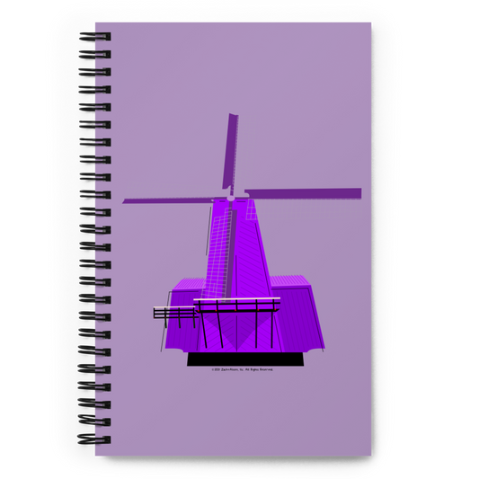 Retro Purple Windmill Spiral notebook-Spiral Notebook-Zach + Alison