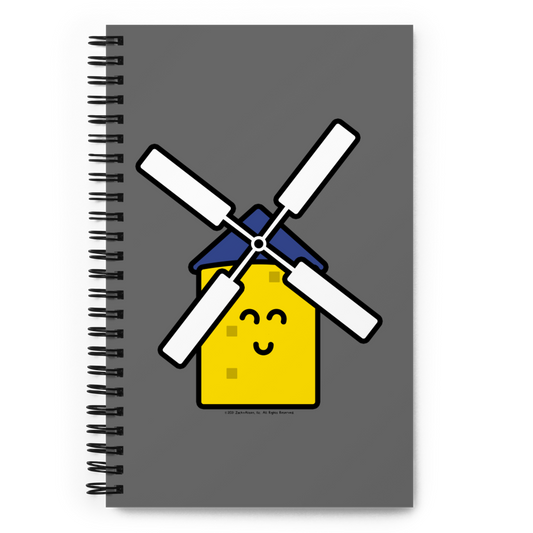 Yellow Windmill Spiral notebook-Spiral Notebook-Zach + Alison