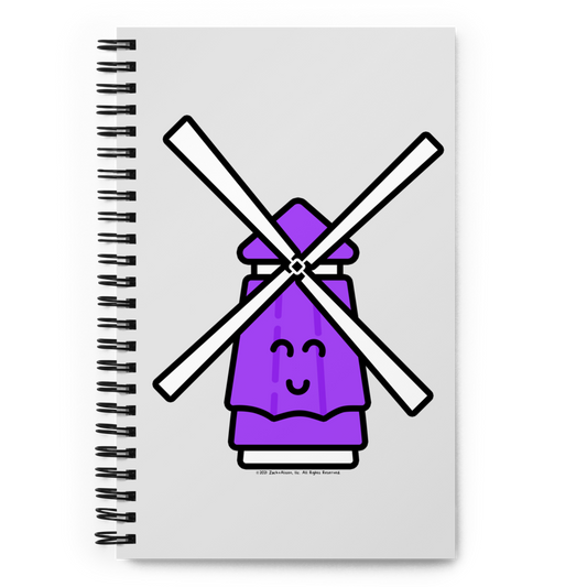 Purple Windmill Spiral notebook-Spiral Notebook-Zach + Alison