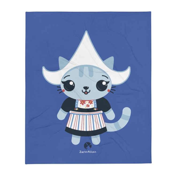 Traditional Dutch Cat Throw Blanket-Zach + Alison