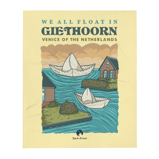 We All Float in Giethoorn Throw Blanket-Zach + Alison