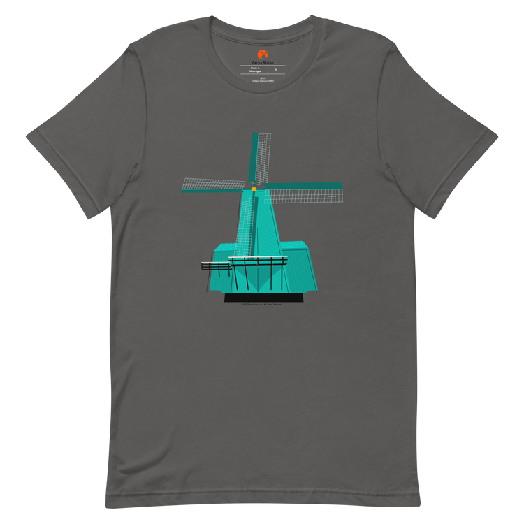 Retro Teal Windmill Short-Sleeve Unisex Tee-T-Shirt-Zach + Alison