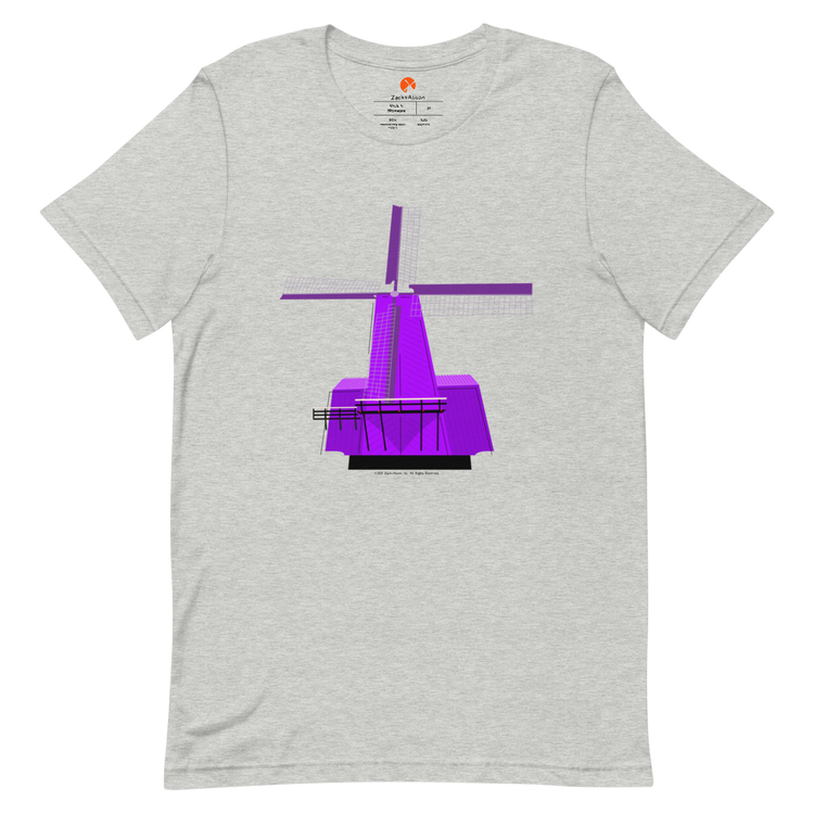 Retro Purple Windmill Short-Sleeve Unisex Tee-T-Shirt-Zach + Alison