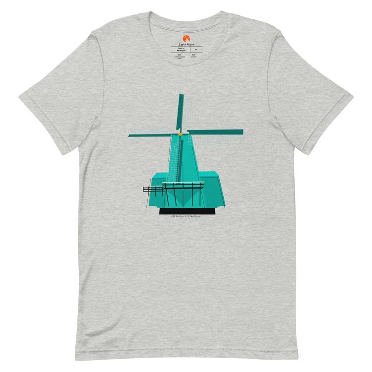 Retro Teal Windmill Short-Sleeve Unisex Tee-T-Shirt-Zach + Alison