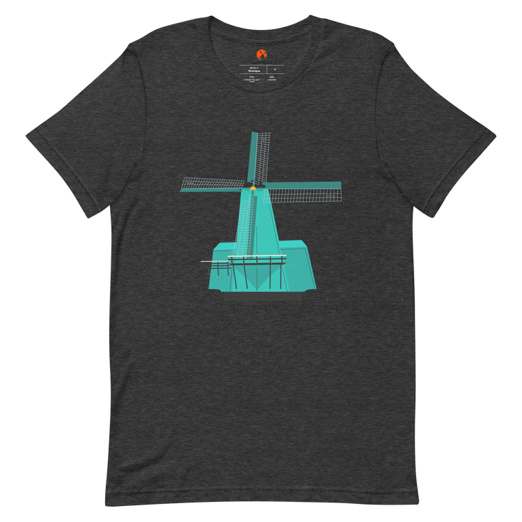 Retro Teal Windmill Short-Sleeve Unisex Tee-T-Shirt-Zach + Alison