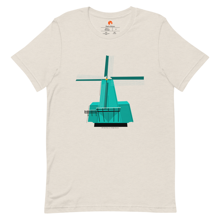Retro Teal Windmill Short-Sleeve Unisex Tee-T-Shirt-Zach + Alison