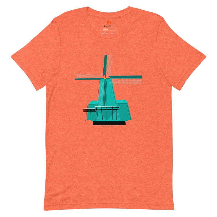 Retro Teal Windmill Short-Sleeve Tee-T-Shirt-Zach + Alison