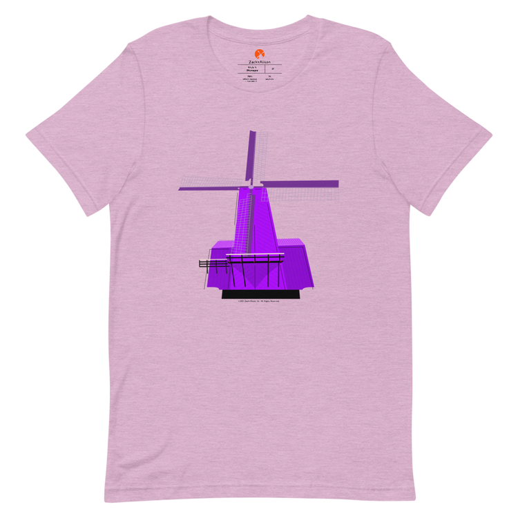 Retro Purple Windmill Short-Sleeve Unisex Tee-T-Shirt-Zach + Alison