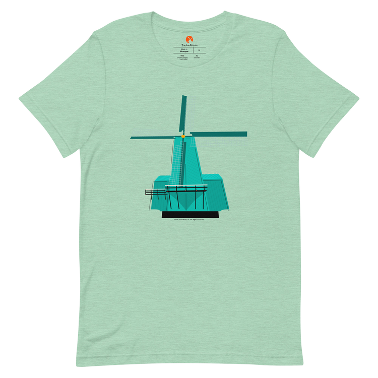 Retro Teal Windmill Short-Sleeve Unisex Tee-T-Shirt-Zach + Alison