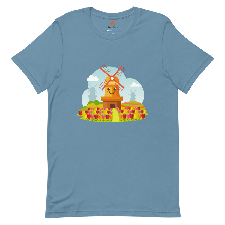 Smiley Hillside Windmill Short-Sleeve Tee-Zach + Alison