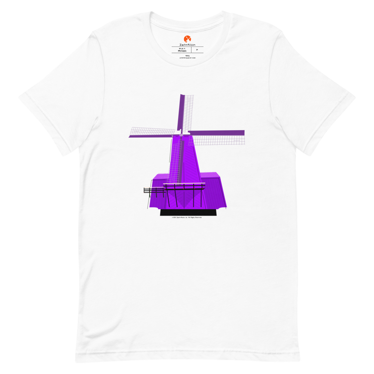 Retro Purple Windmill Short-Sleeve Unisex Tee-T-Shirt-Zach + Alison