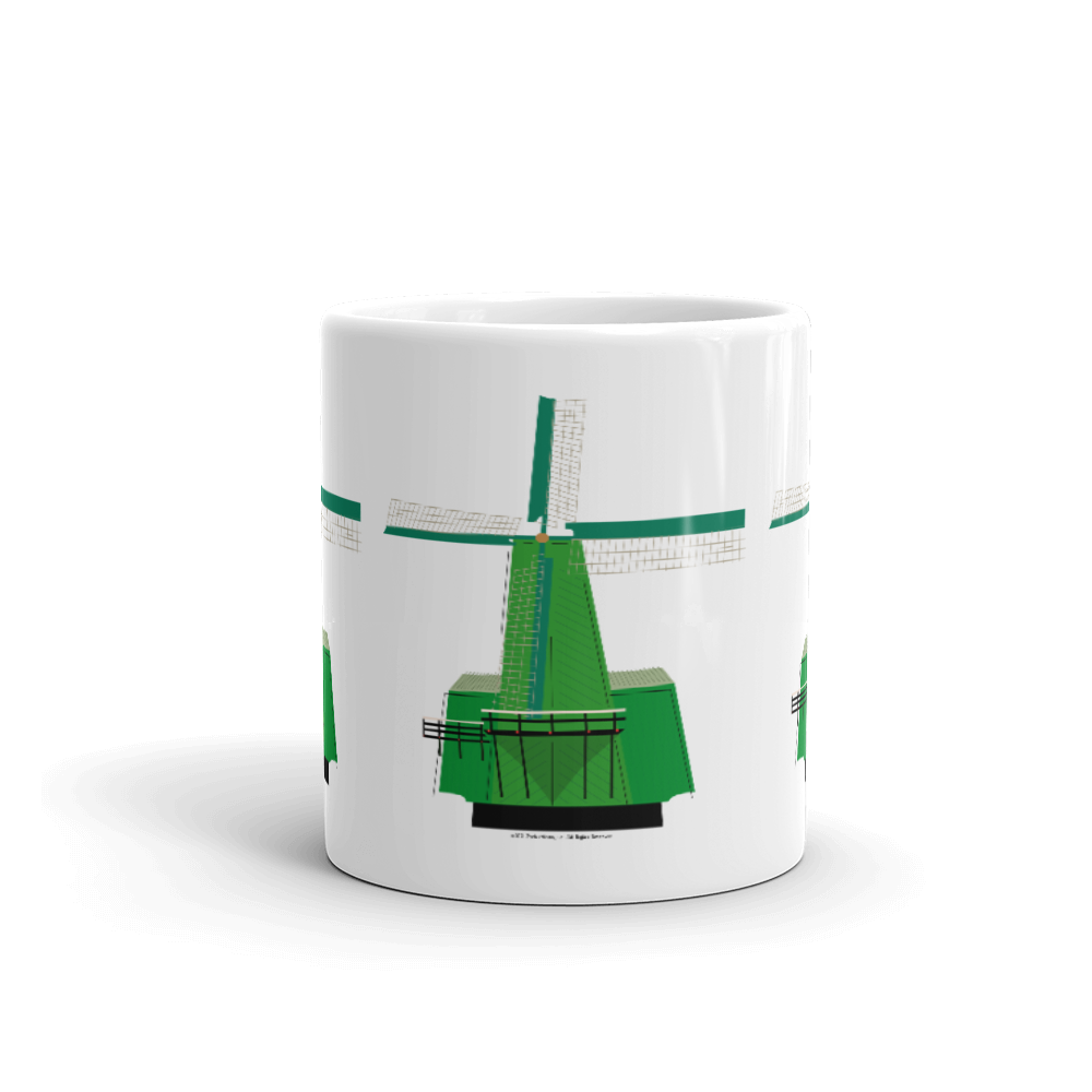 Retro Green Windmill mug-Coffee Mug-Zach + Alison