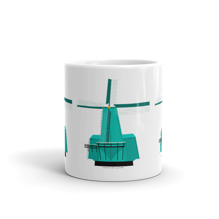 Retro Teal Windmill mug-Coffee Mug-Zach + Alison
