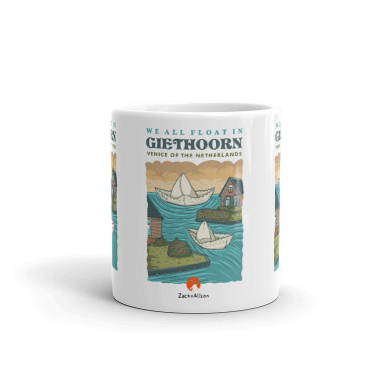 We All Float in Giethoorn mug-Zach + Alison