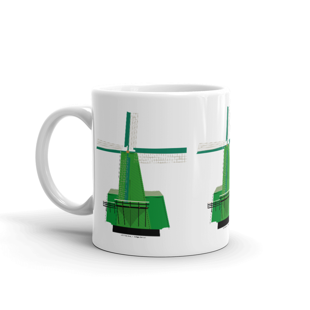 Retro Green Windmill mug-Coffee Mug-Zach + Alison