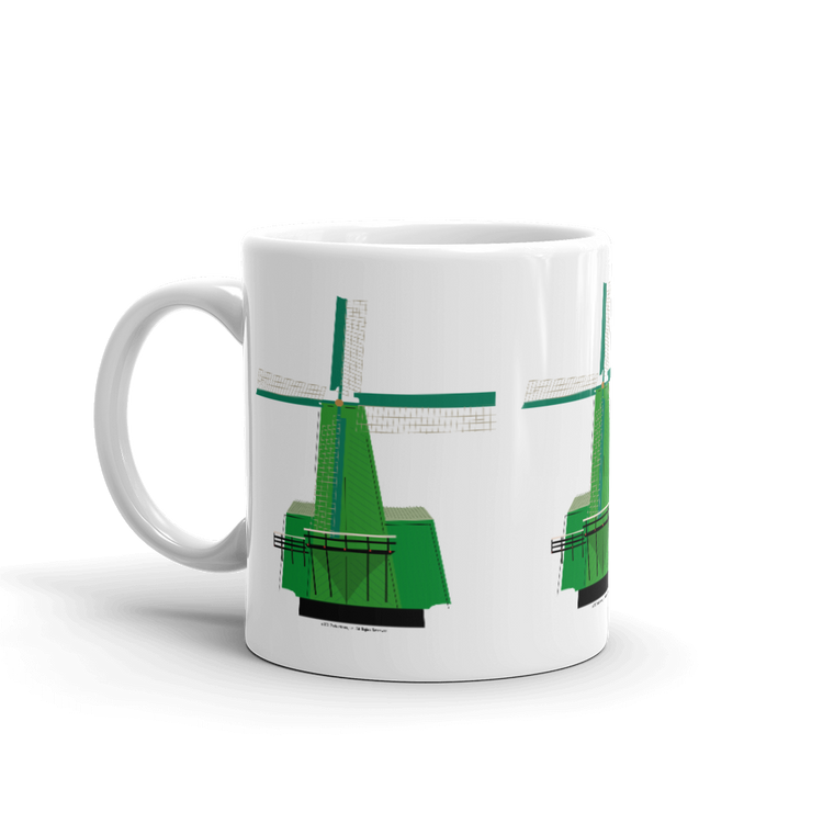 Retro Green Windmill mug-Coffee Mug-Zach + Alison