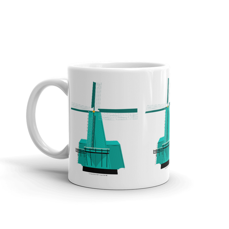 Retro Teal Windmill mug-Coffee Mug-Zach + Alison