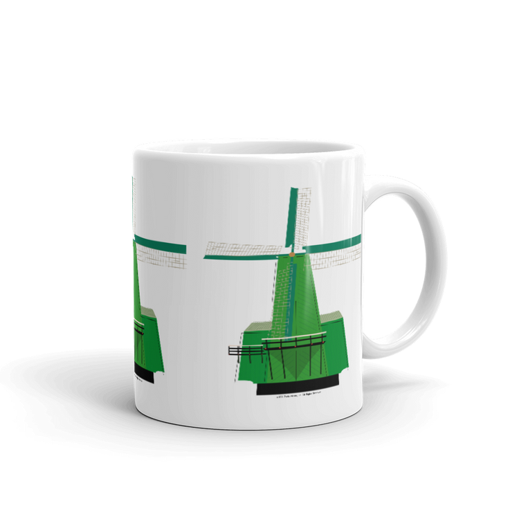 Retro Green Windmill mug-Coffee Mug-Zach + Alison